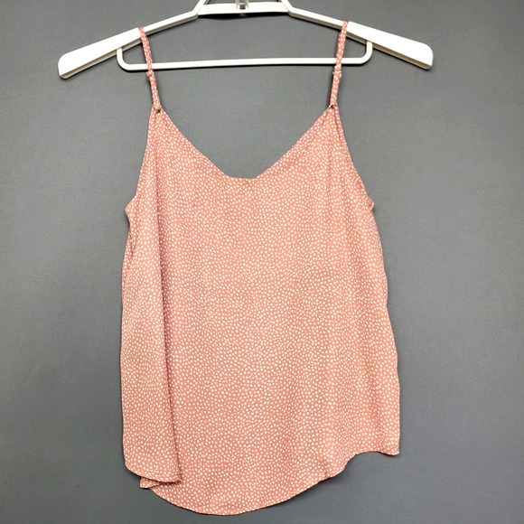 MINE for Anthropologie Polka Dots Tank Top Womens M Peach Orange White NWOT - Picture 10 of 11